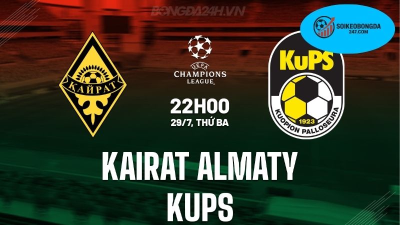 Nhận định bóng đá Kairat Almaty vs KuPS, 22h00 ngày 29/7, chờ mưa gôn tại Ortalyq 2 Thông tin lực lượng Kairat Almaty vs KuPS mới nhất